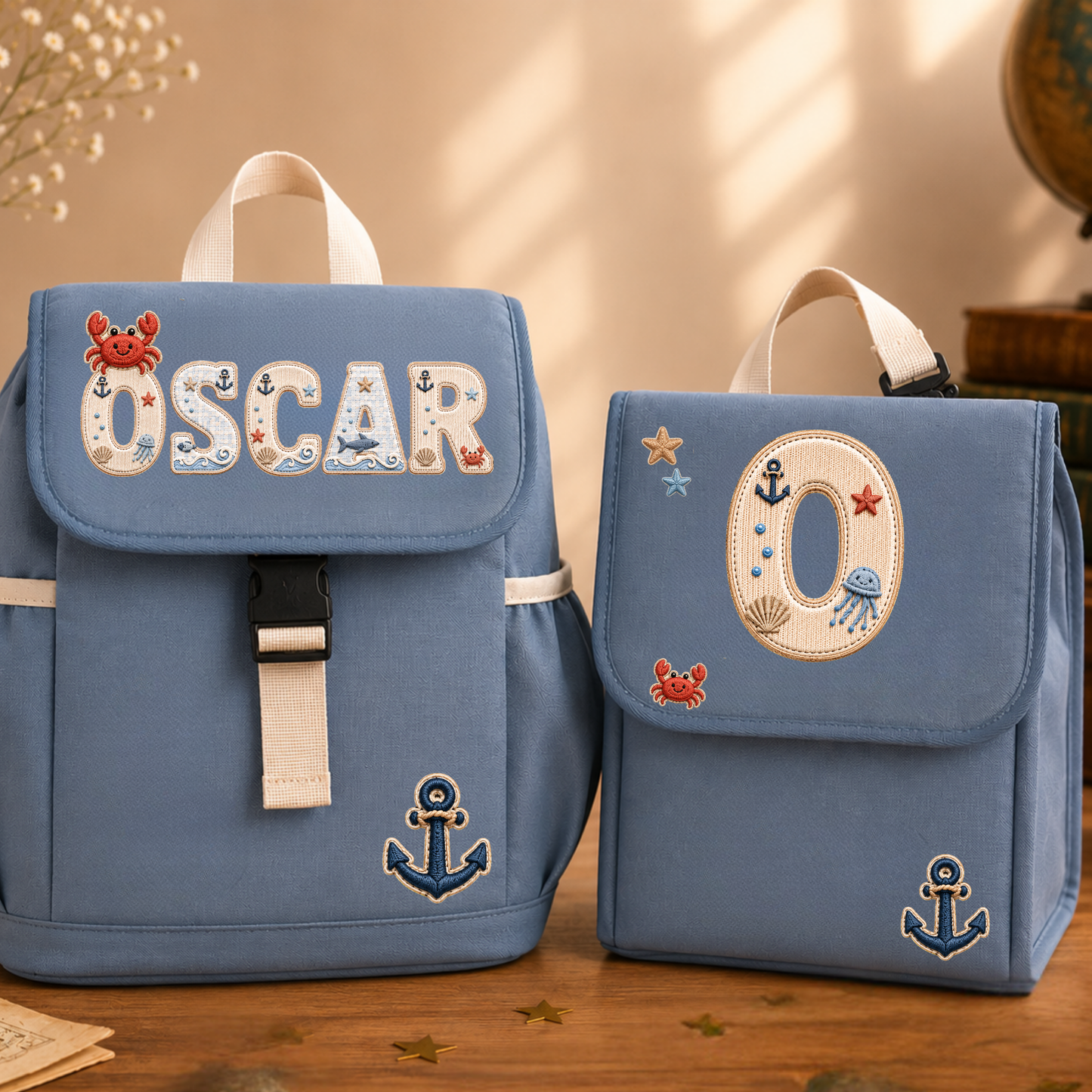 Personalised backpack and lunch bag set
