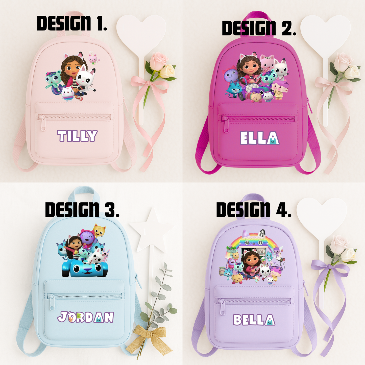Personalised Dollhouse backpack, perfect for school, holiday, gift, birthday