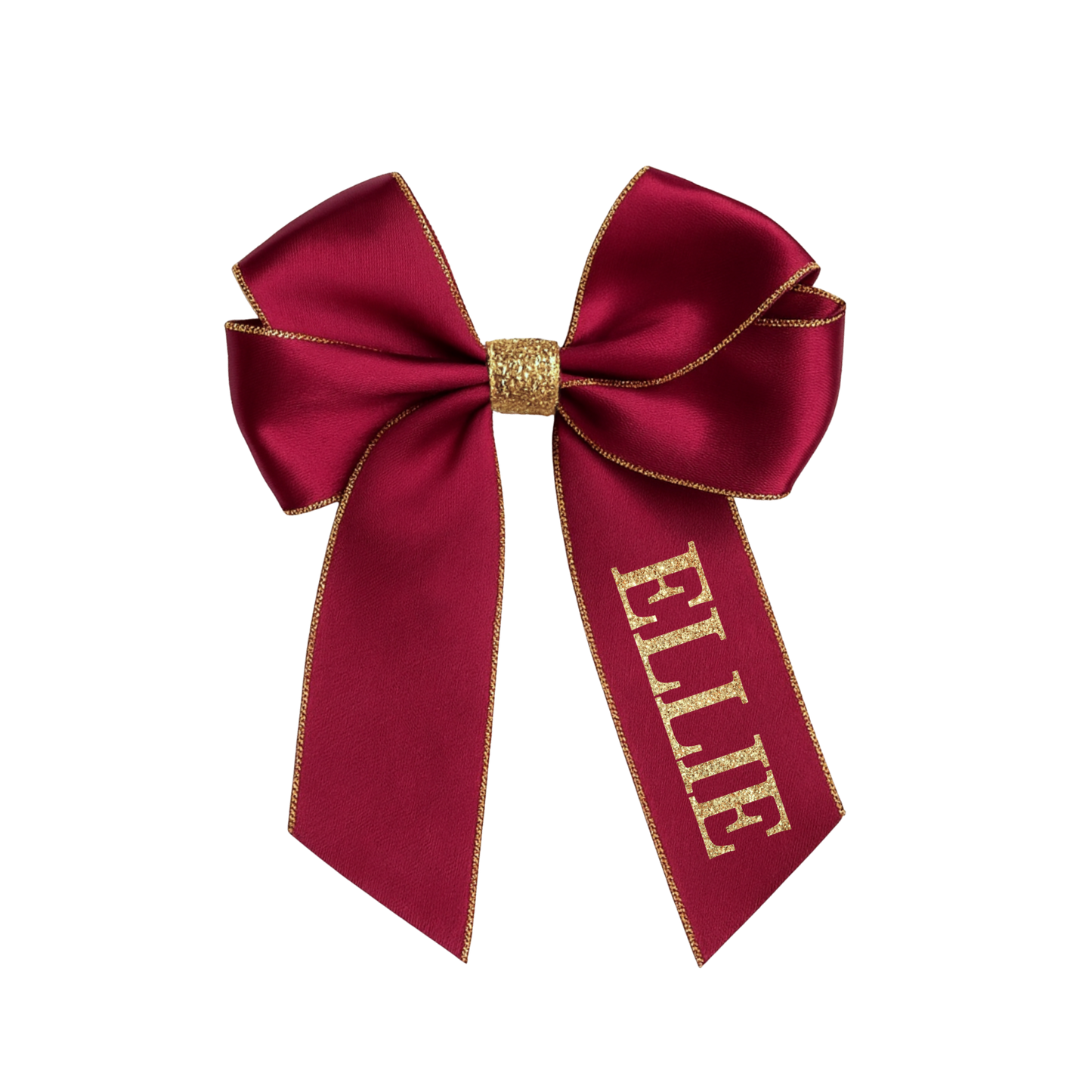 Glitter edge, personalised Christmas Hair bow, Red, Navy, Deep red, White