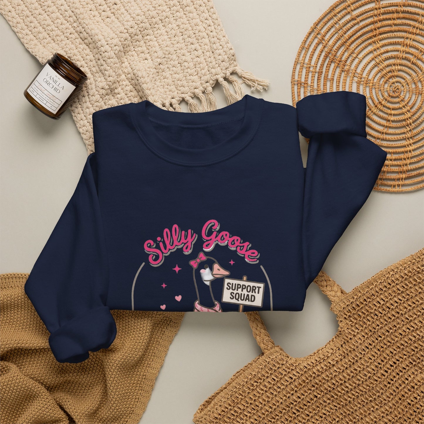 Silly Goose Support Squad Sweatshirt | Cute Goose Graphic Crewneck