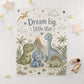 Dream Big Little Star Baby Blanket – Cute Dinosaur Nursery Fleece Throw
