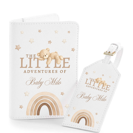 Personalised passport and luggage tag, mermaid, space, fairies, dinosaur, animals