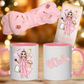 Makeup girl personalised pamper box, lipgloss duo, handband, cup, bobble, pj's, pink