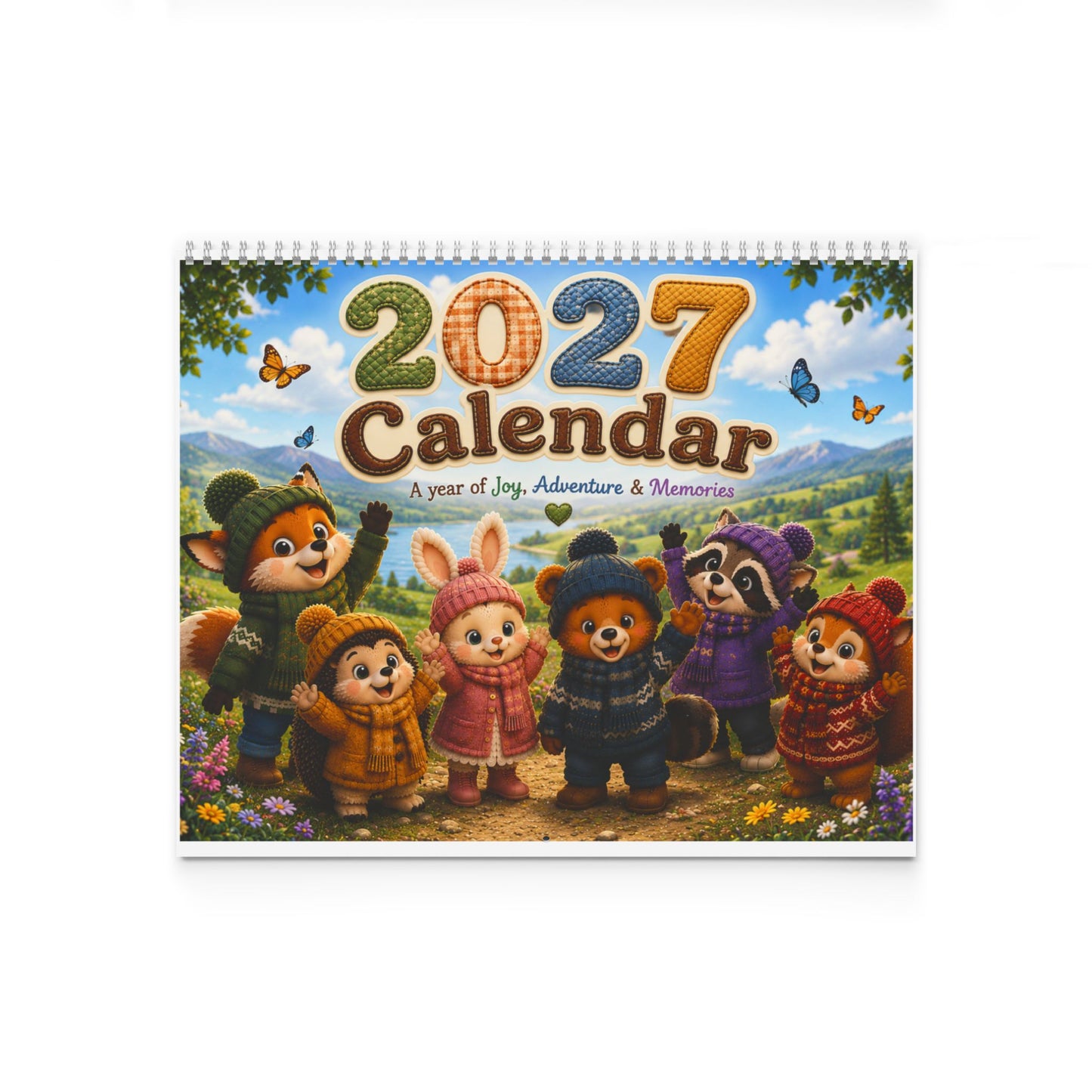 2027 Cute Animal Wall Calendar — Monthly Family Planner with Adorable Characters (January Design)