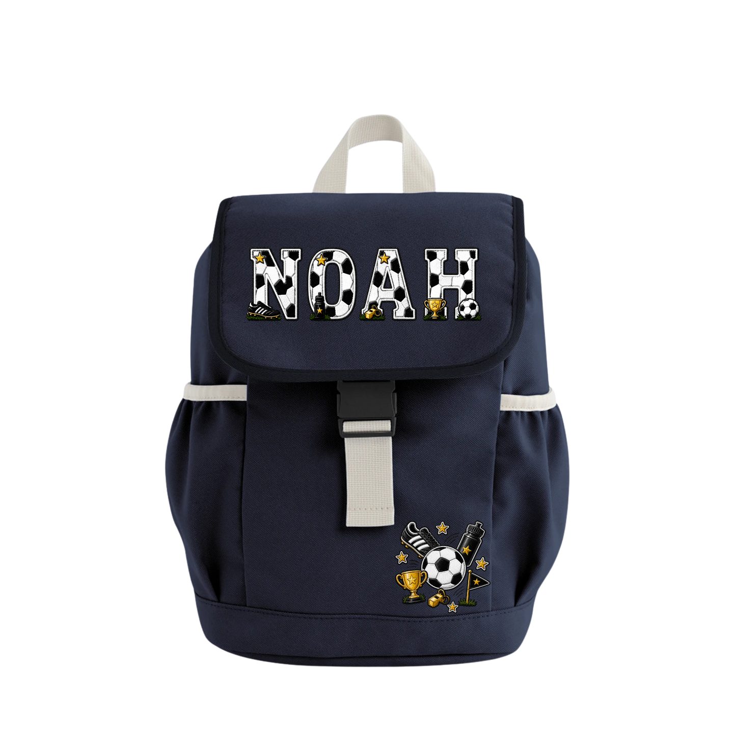 Personalised Football Backpack & Lunch Bag Set | Custom Kids School Bag with Name