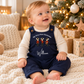 Personalised Baby Christmas Dungarees – My Very First Christmas Mouse Design