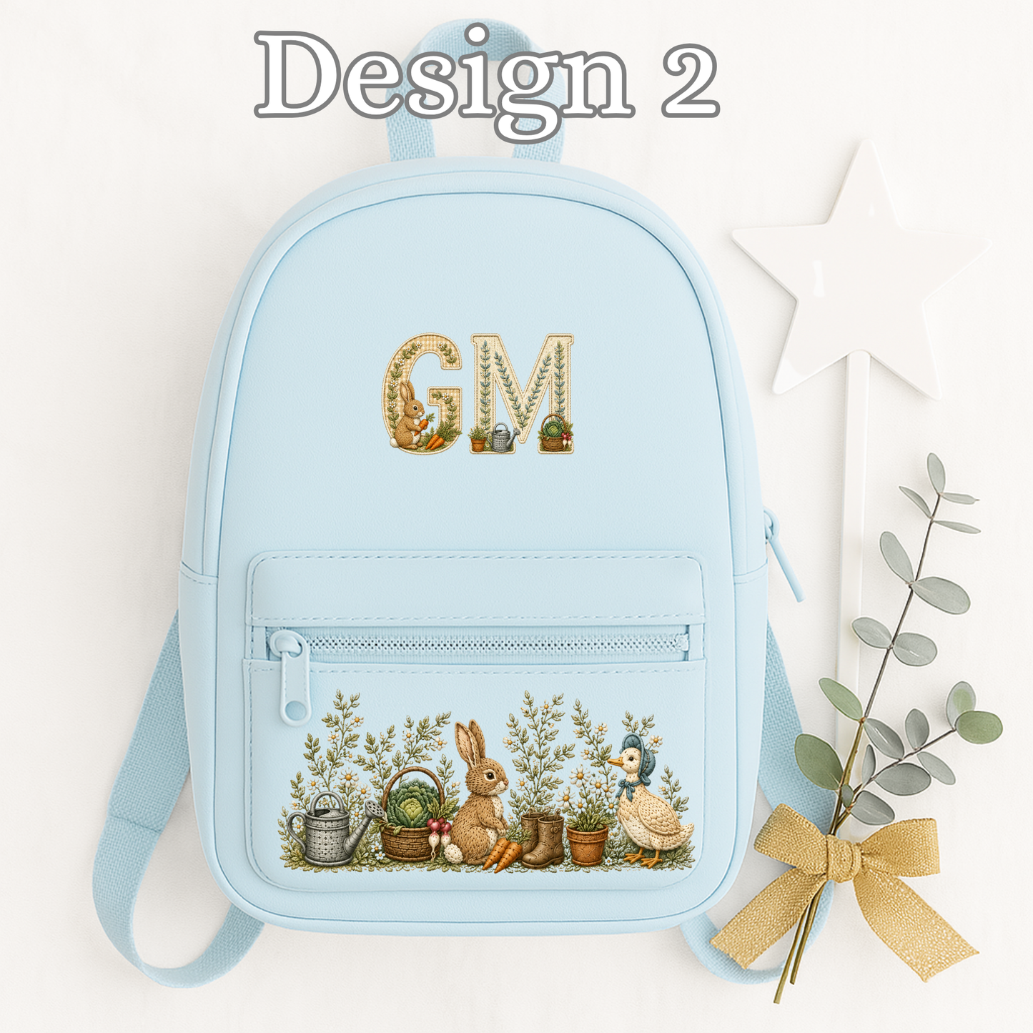 Personalised Woodland Bunny & Duck Backpack and Lunch Bag | Custom Nursery & School Set