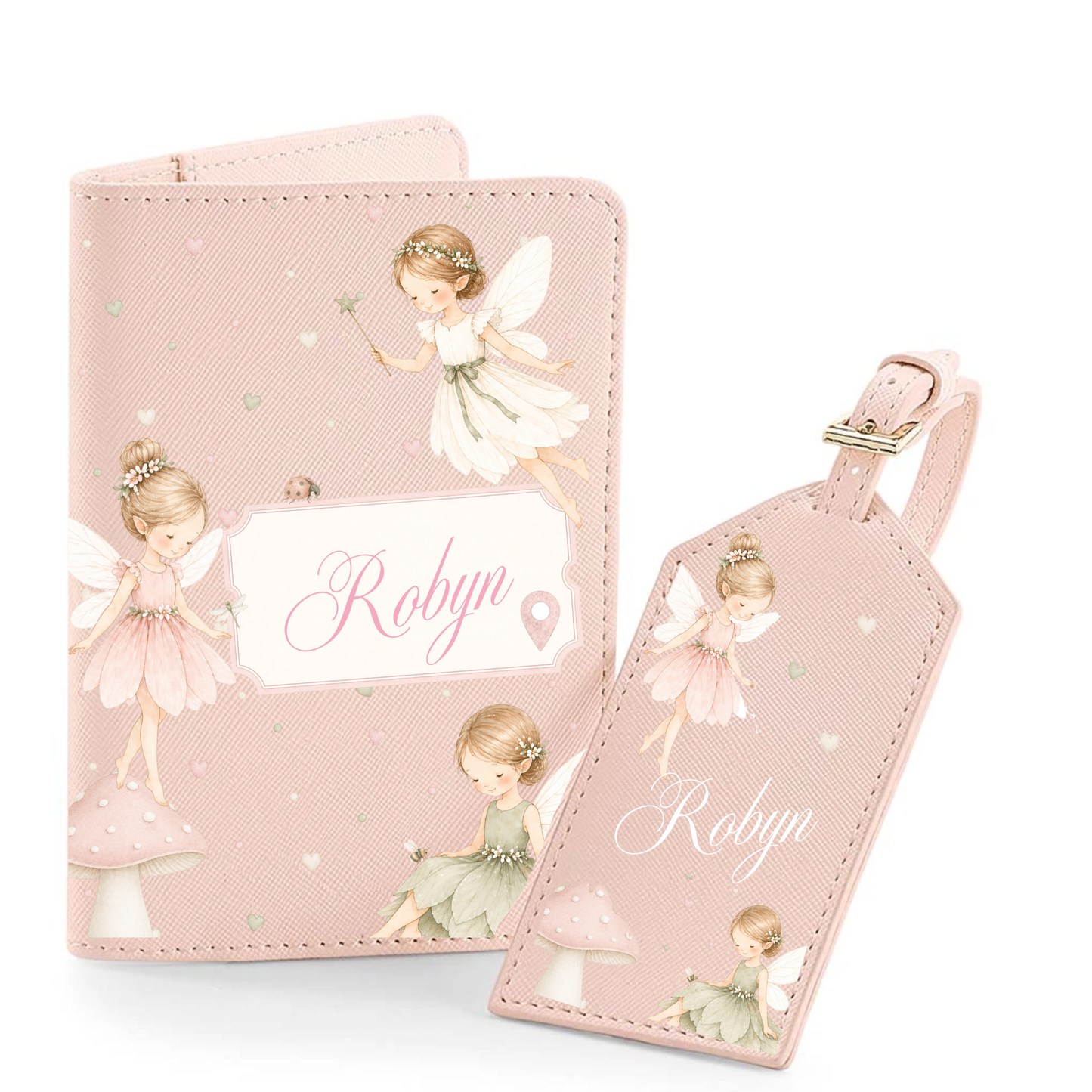 Personalised passport and luggage tag, mermaid, space, fairies, dinosaur, animals