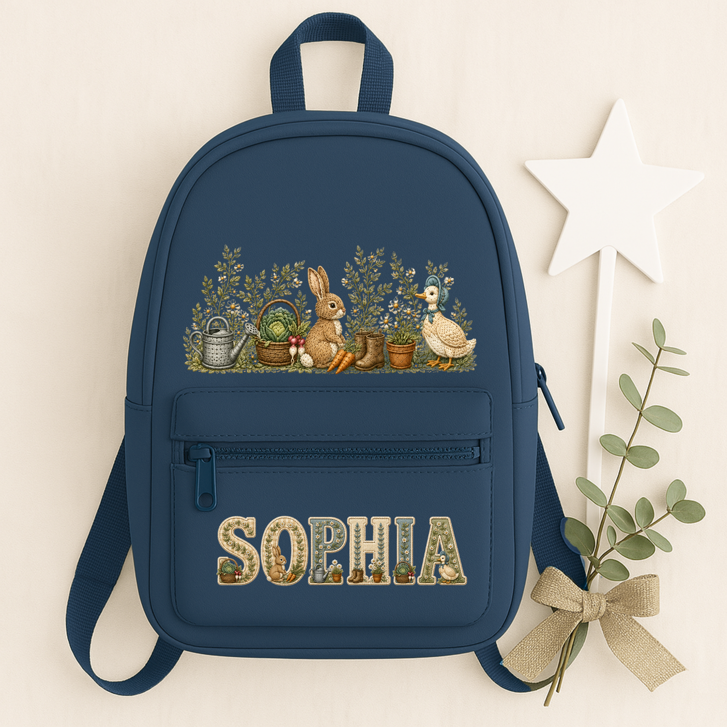 Personalised Woodland Bunny & Duck Backpack and Lunch Bag | Custom Nursery & School Set