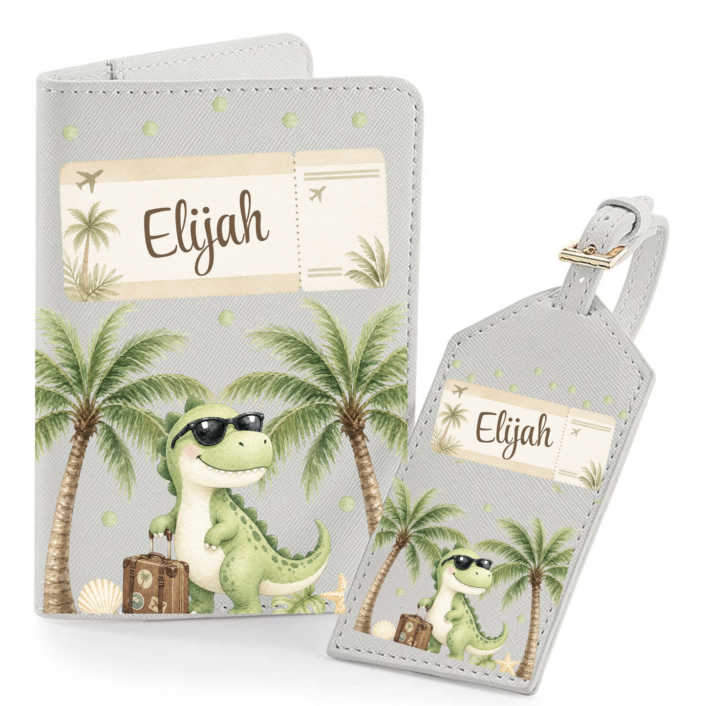 Personalised passport and luggage tag, mermaid, space, fairies, dinosaur, animals