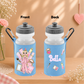 Personalised girls' makeup backpack, lunch bag and water bottle holder with a custom name. Available in pink, light blue and navy, back to school set