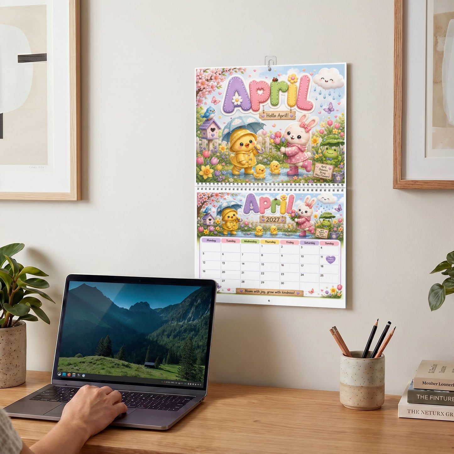 2027 Cute Animal Wall Calendar — Monthly Family Planner with Adorable Characters (January Design)