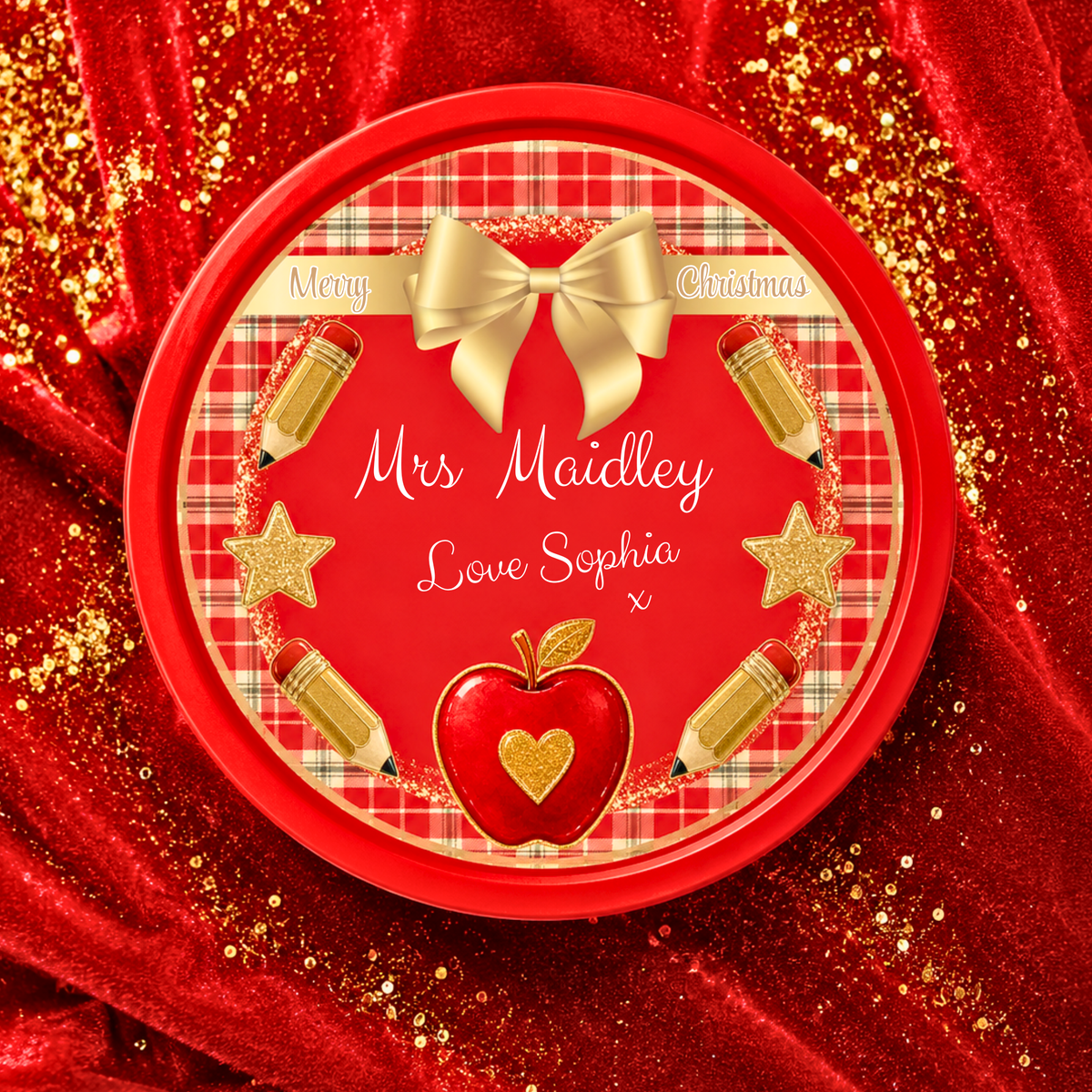 Personalised Chocolate Box Cover | Christmas Gift Topper, Chocolate box sticker
