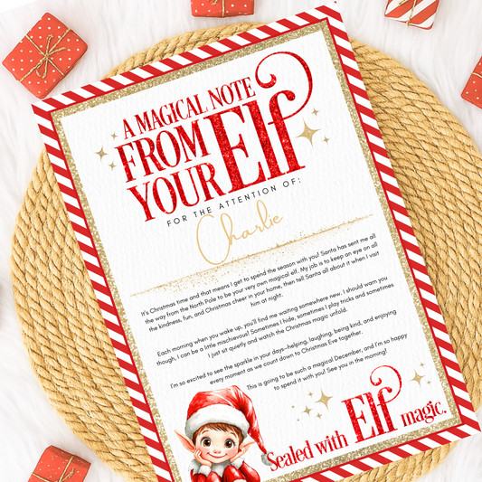 Personalised elf arrival letter, Christmas Elf letter, magical Christmas memories for kids