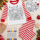 Personalised Colour-In Christmas Pyjamas for Kids | Washable Marker PJs