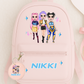 🎶 KPOP Inspired Personalised Backpack with Keychain – 7L | Baby Pink, Lilac & Baby Blue 💜