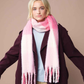 Fluffy checked oversized scarf, warm, soft, pink, brown, grey, green chunky, warm, luxury