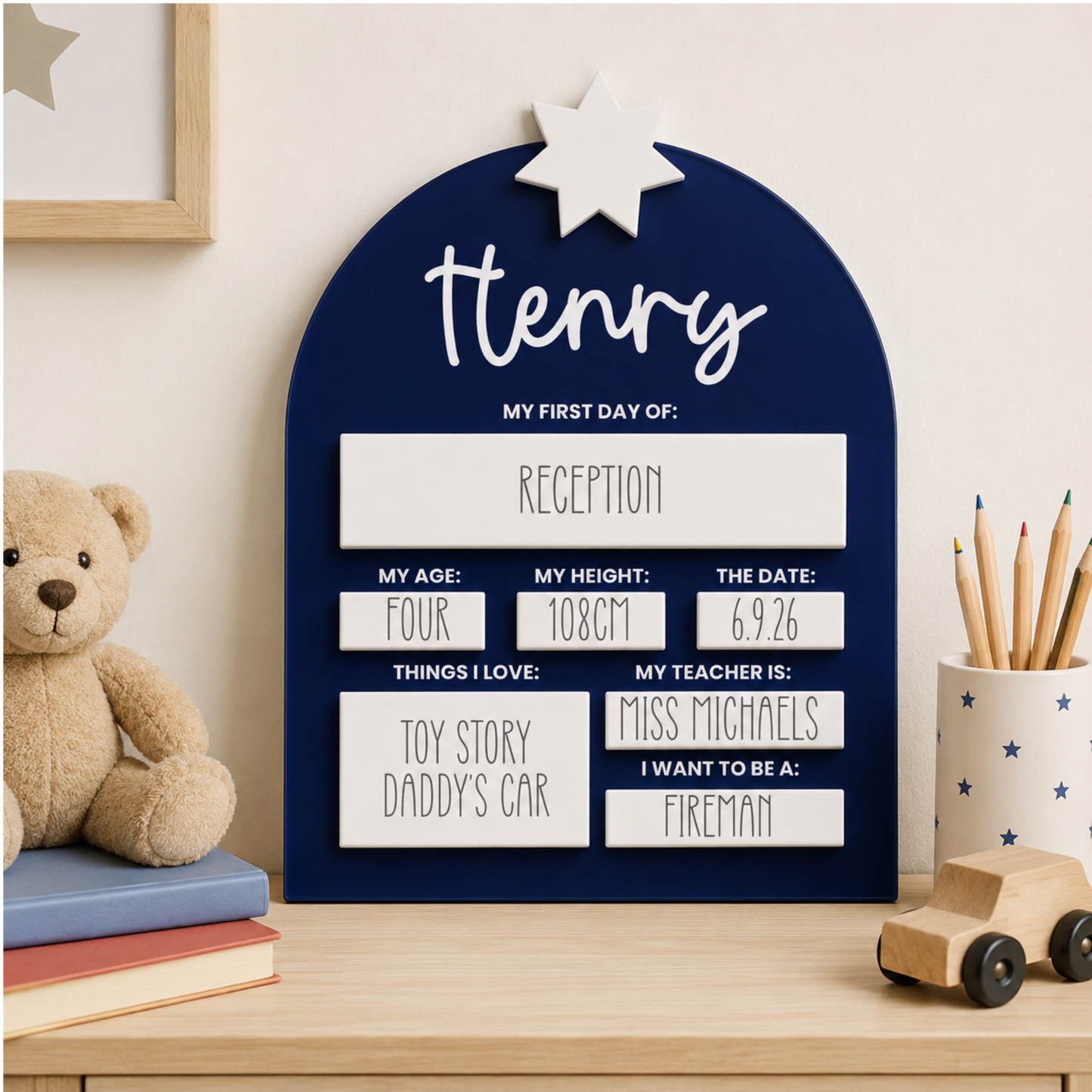 Personalised First Day of School Milestone Board 🎀⭐