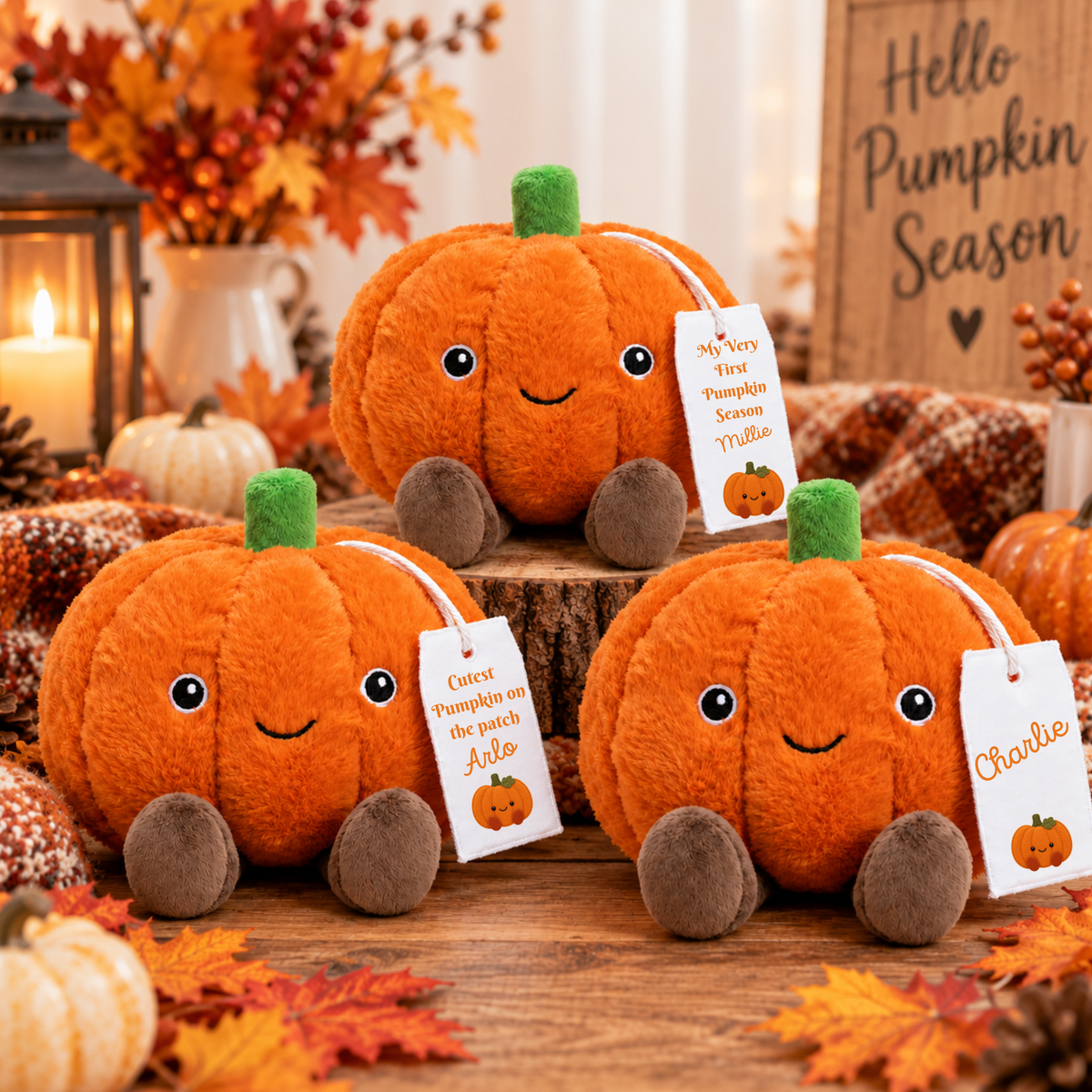 Personalised Plush Pumpkin – Autumn Gift 🎃