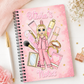 Personalized Pink Makeup Girl Notebook — "Olivia's Notes" A5 Spiral Journal