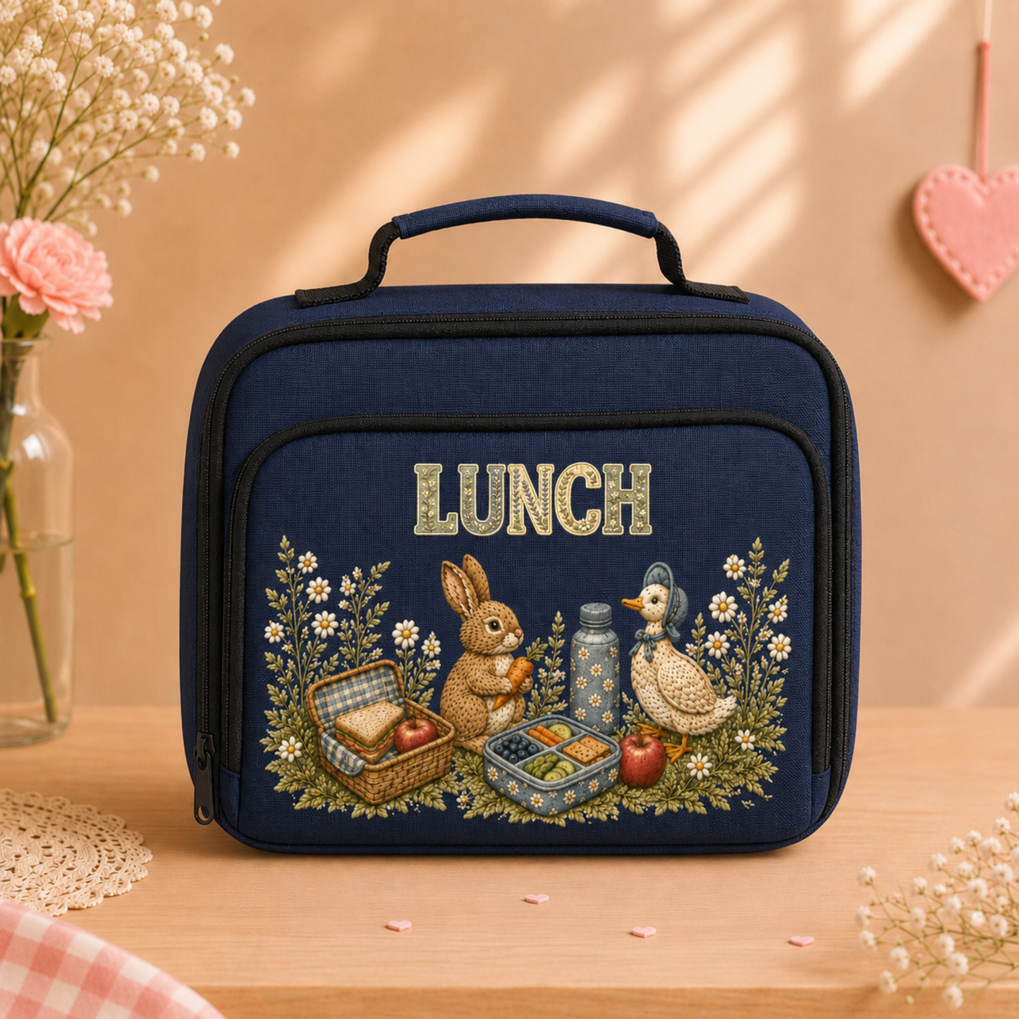 Personalised Woodland Bunny & Duck Backpack and Lunch Bag | Custom Nursery & School Set