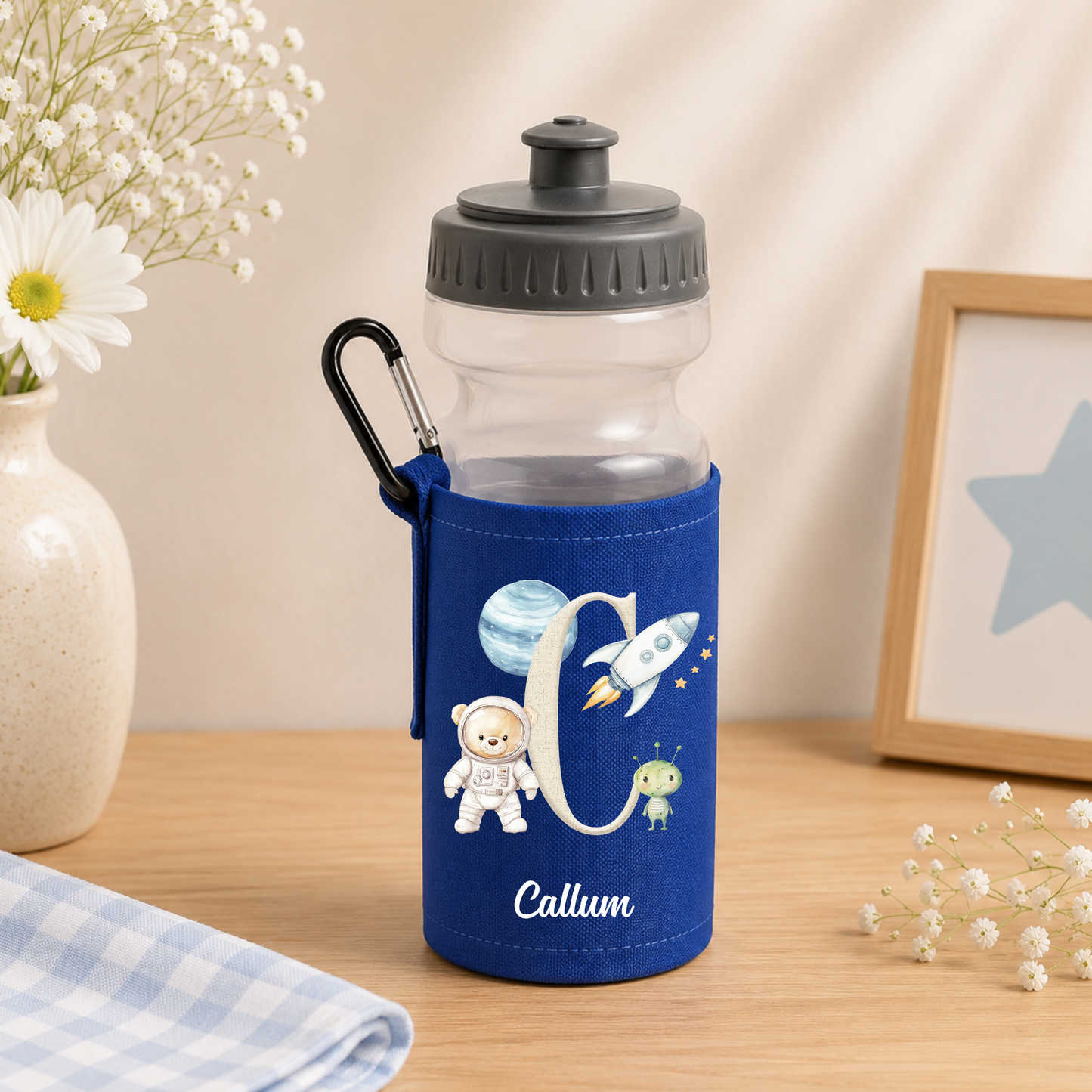 Personalised Kids Water Bottle & Bottle Holder