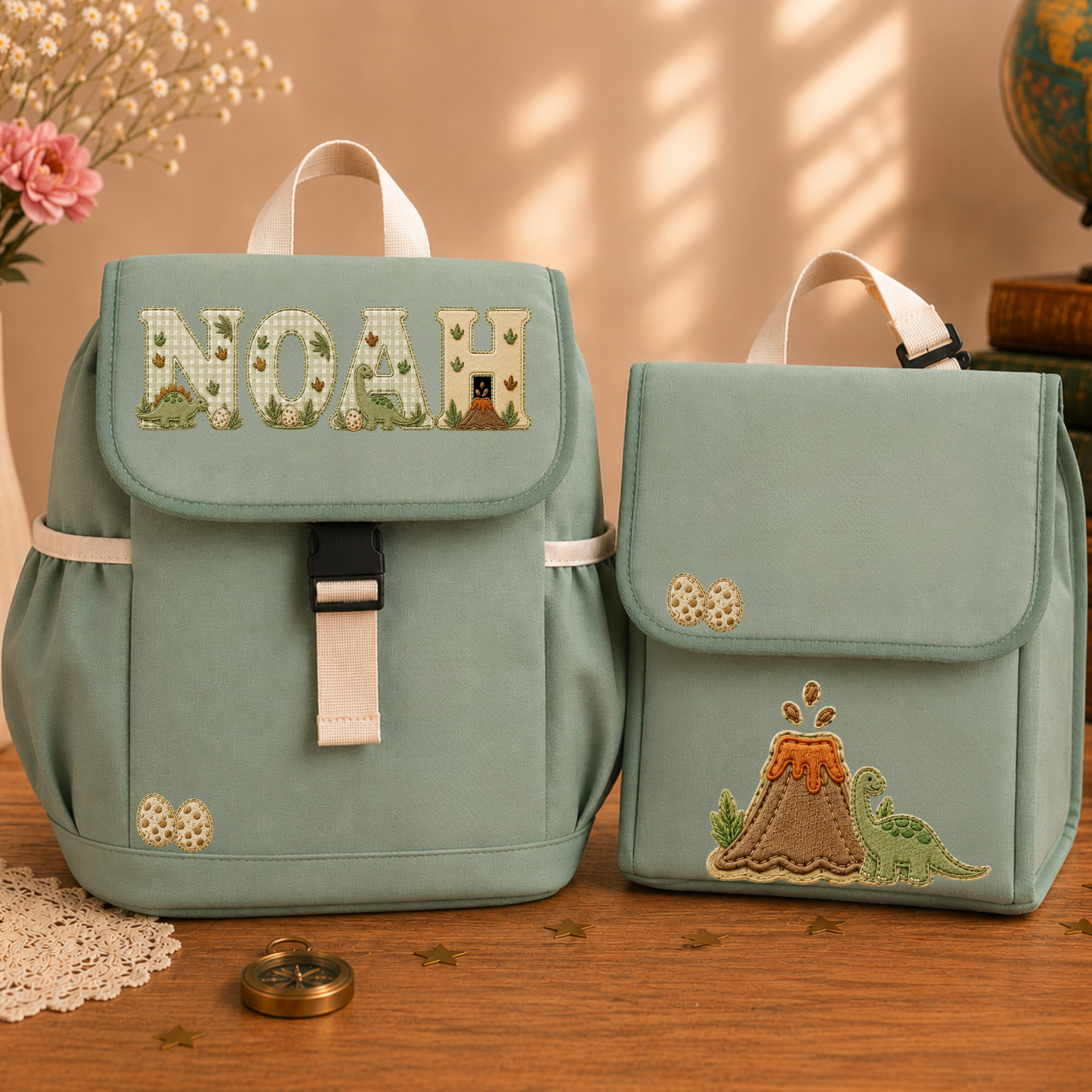 Personalised backpack and lunch bag set