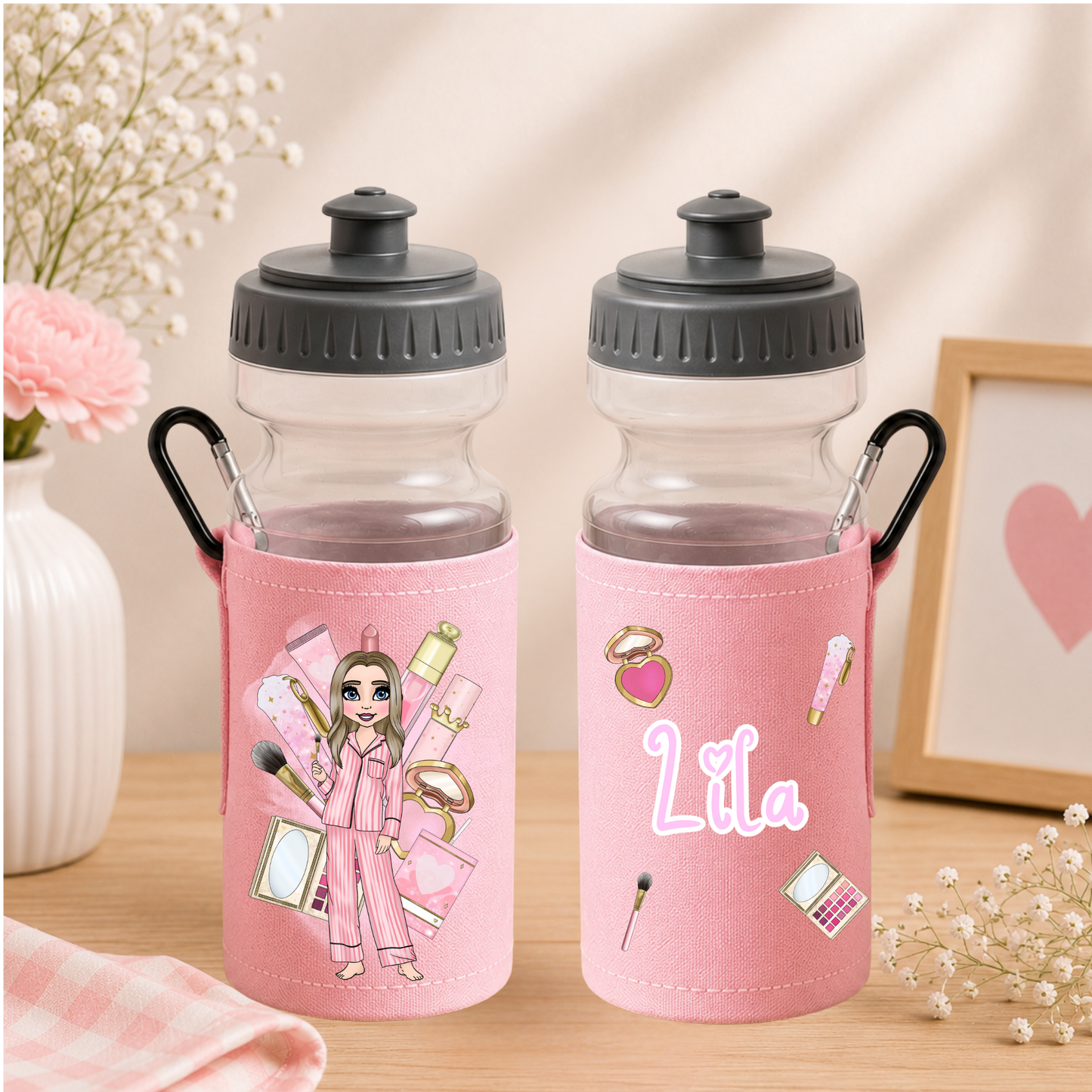 💕 Personalised Girls' Makeup Water Bottle