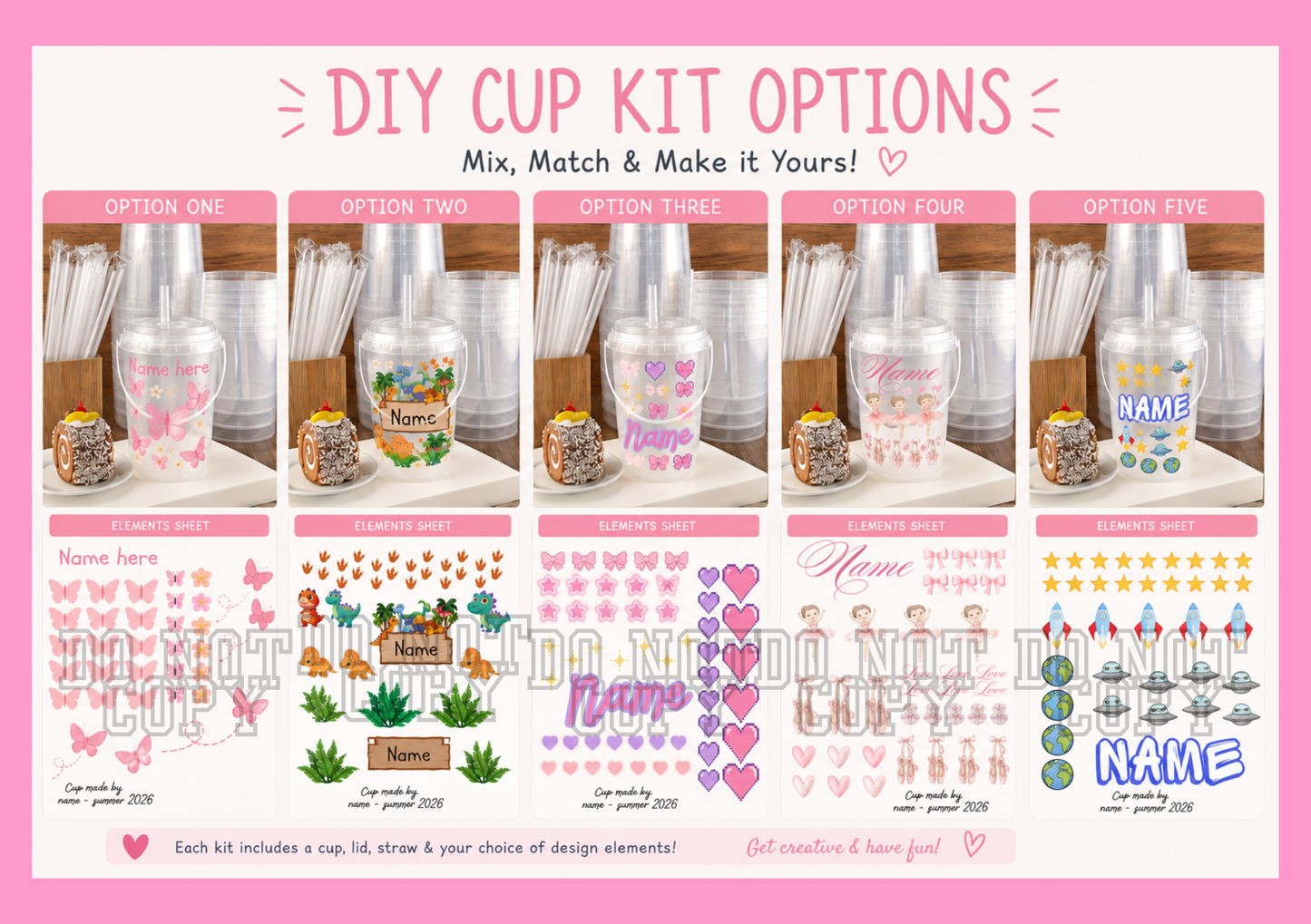 "Personalised Bucket Cup • Kids Name Cup with Lid & Straw • 700ml • Party Bag Gift • Back to School"