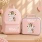 Personalised Beauty Lover Backpack & Lunch Bag Set | Custom Makeup School Bag | Personalised Kids Backpack