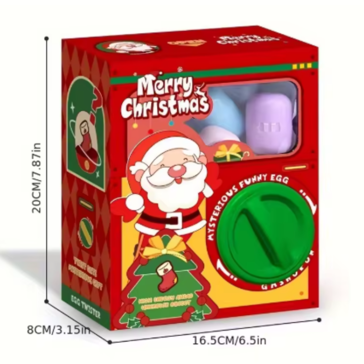 Christmas Twist Egg Maker Maker with Santa Elk Snowman Doll Fun Twist Egg Maker with Randomly Matches 6 Eggs Christmas Gift