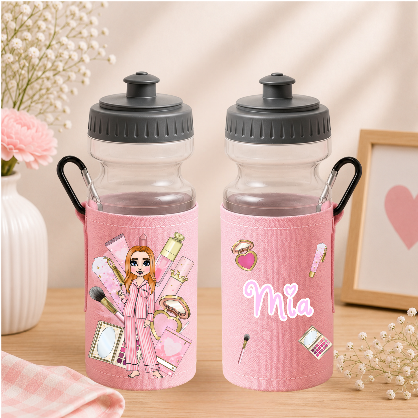 💕 Personalised Girls' Makeup Water Bottle