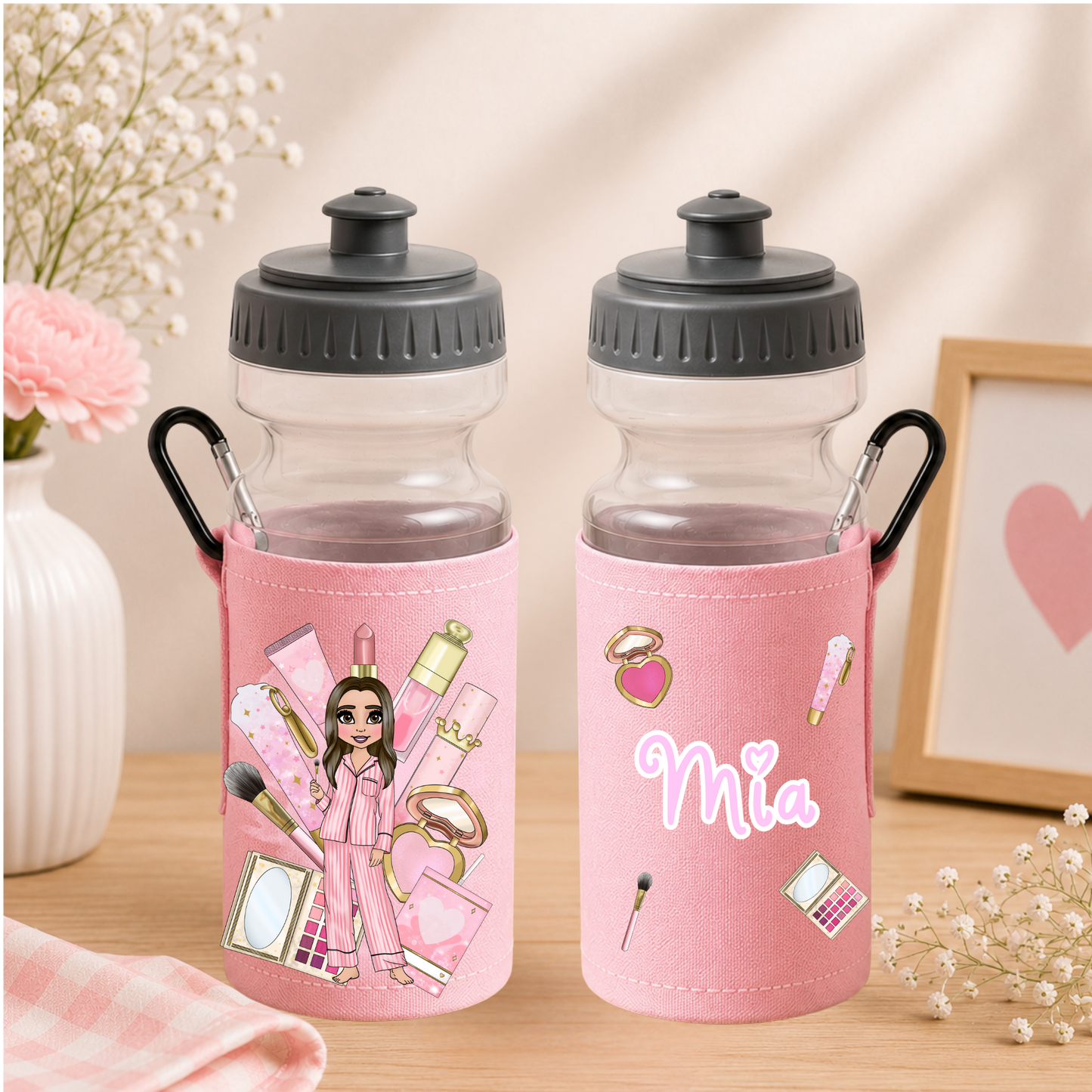 💕 Personalised Girls' Makeup Water Bottle