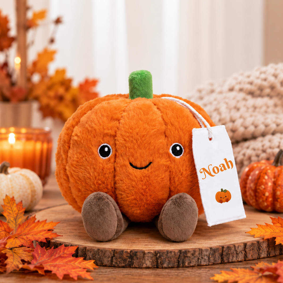 Personalised Plush Pumpkin – Autumn Gift 🎃