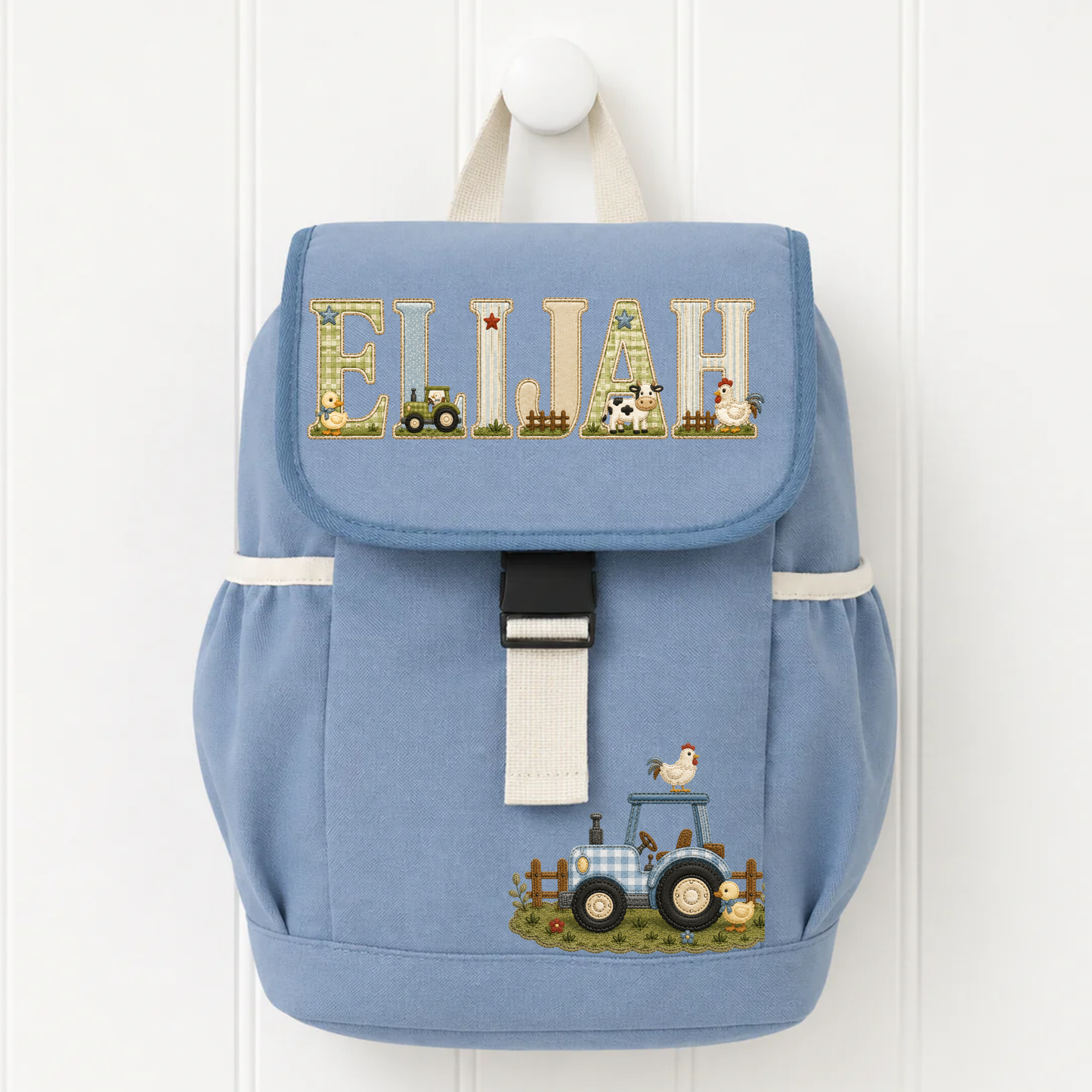 Personalised Farm Backpack & Lunch Bag Set | Custom School Bag with Name | Tractor School Set