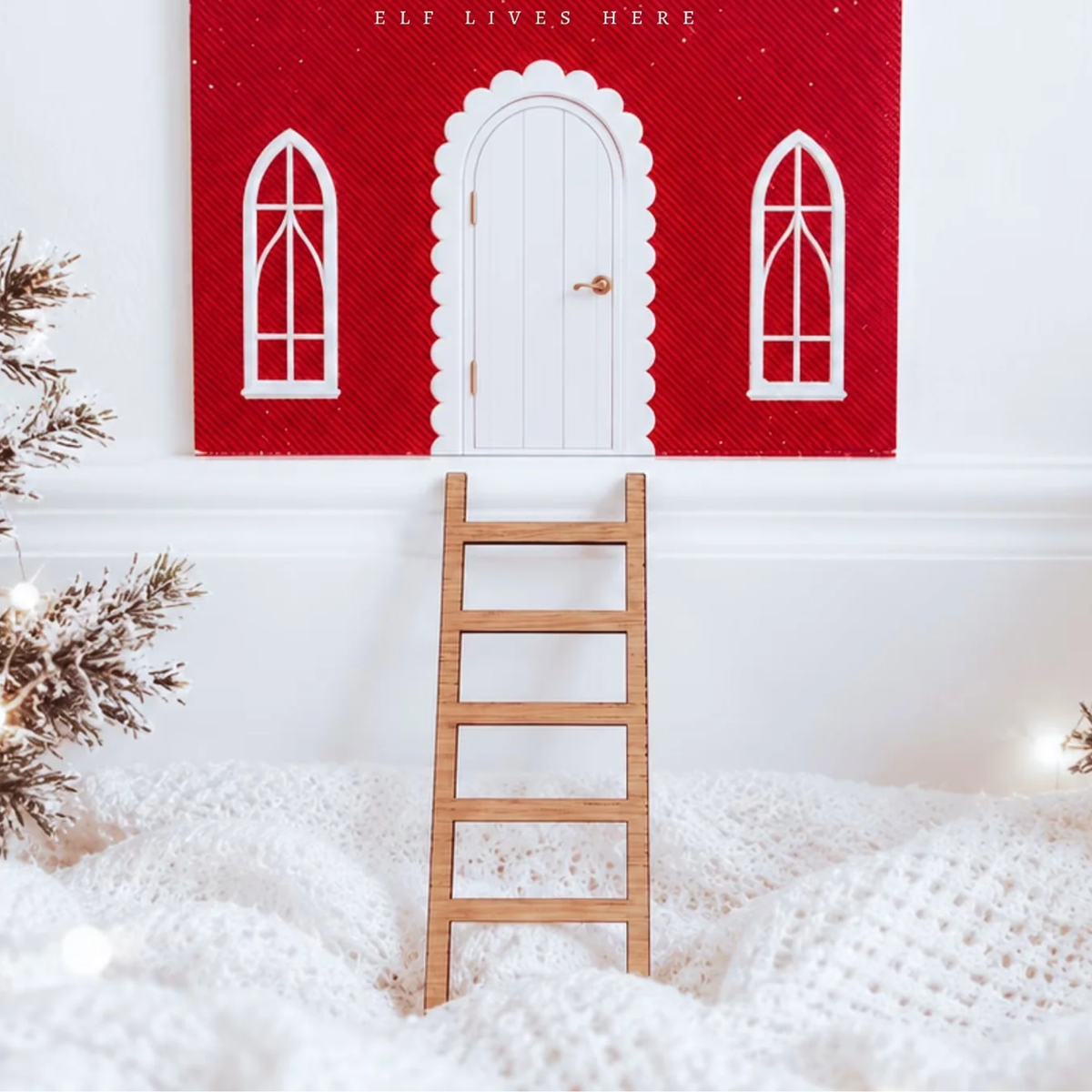 Personalised Acrylic Elf House with Optional Wooden Ladder 🎄✨