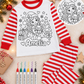Personalised Colour-In Christmas Pyjamas for Kids | Washable Marker PJs