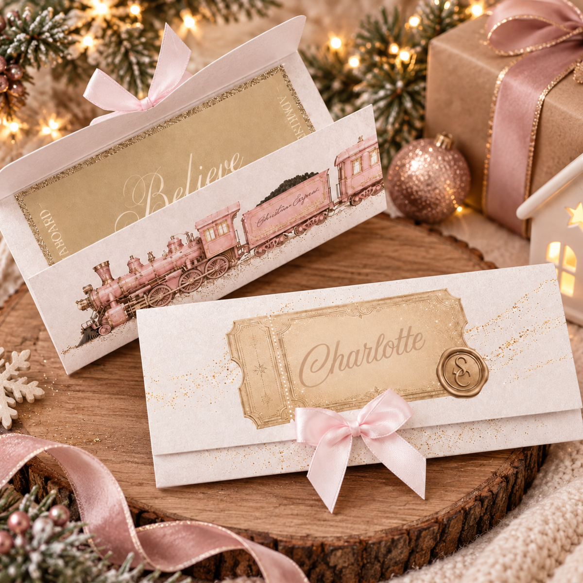 Personalised Christmas Money Wallet | Christmas Express Train Gift Wallet | Money Holder | Cash Gift Envelope | Christmas Eve Gift
