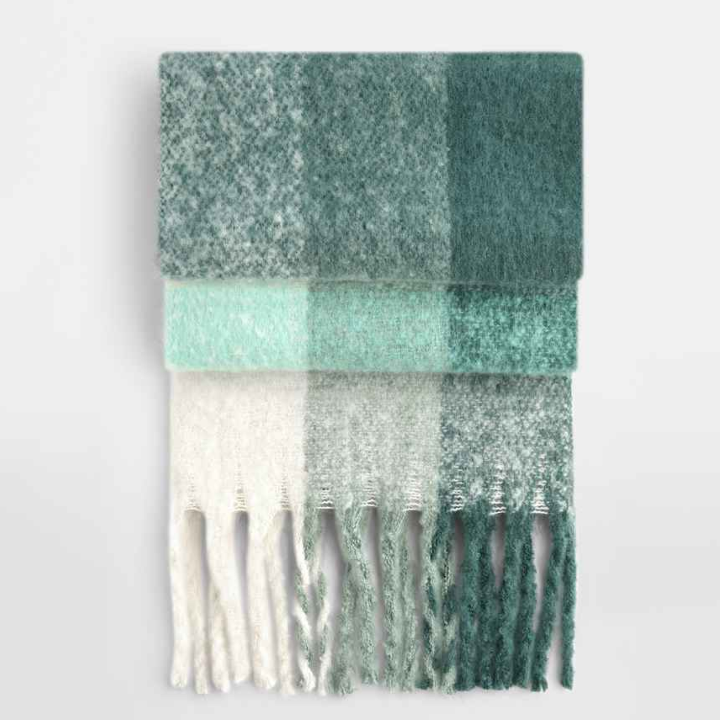 Fluffy checked oversized scarf, warm, soft, pink, brown, grey, green chunky, warm, luxury