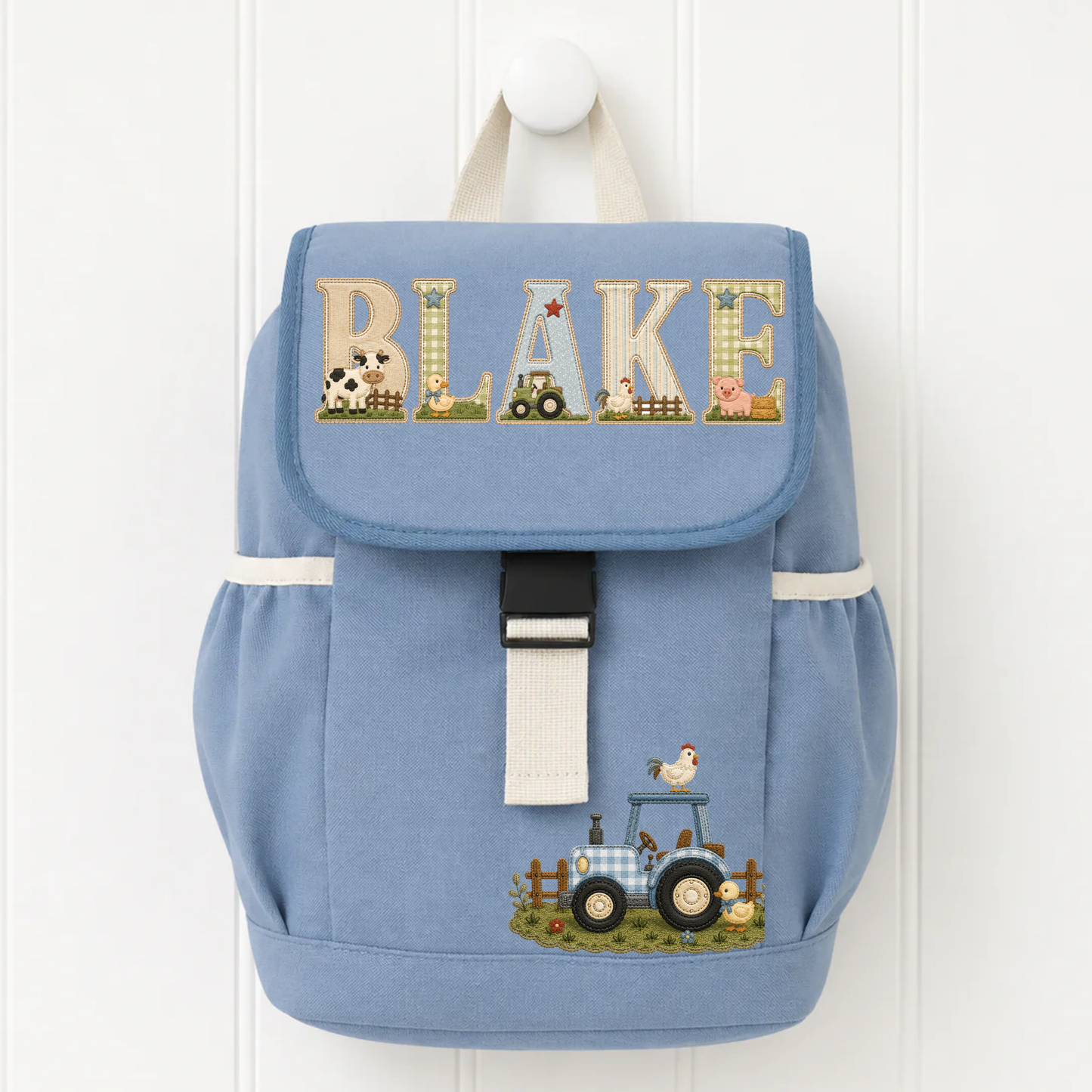 Personalised Farm Backpack & Lunch Bag Set | Custom School Bag with Name | Tractor School Set