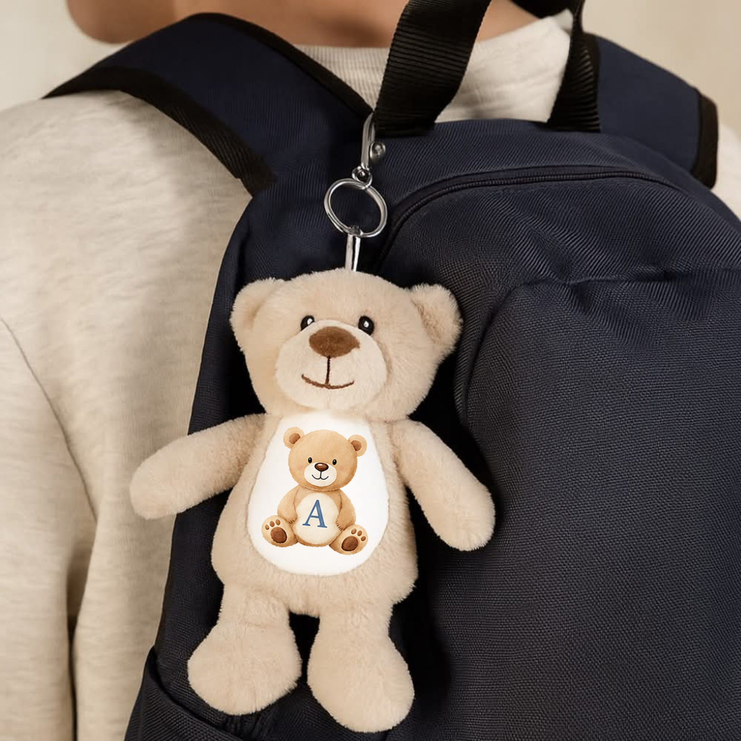 Personalised Teddy Bear or Bunny Children's Backpack with Matching Plush Keyring | Nursery & School Bag