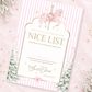 Personalised Pink Carousel Christmas Eve Santa Gift Set | Letter, Nice List Certificate & Magical Note