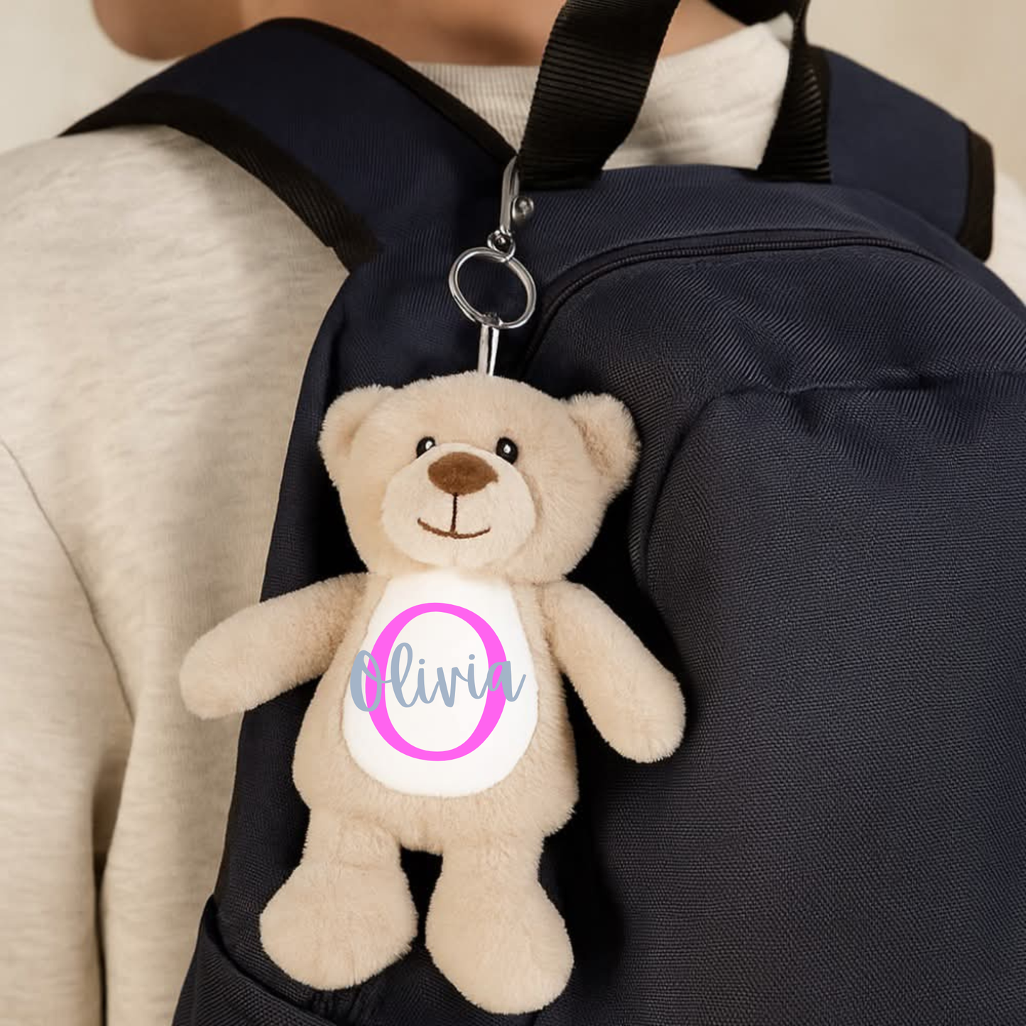 Personalised Teddy Bear & Bunny Plush Keyring