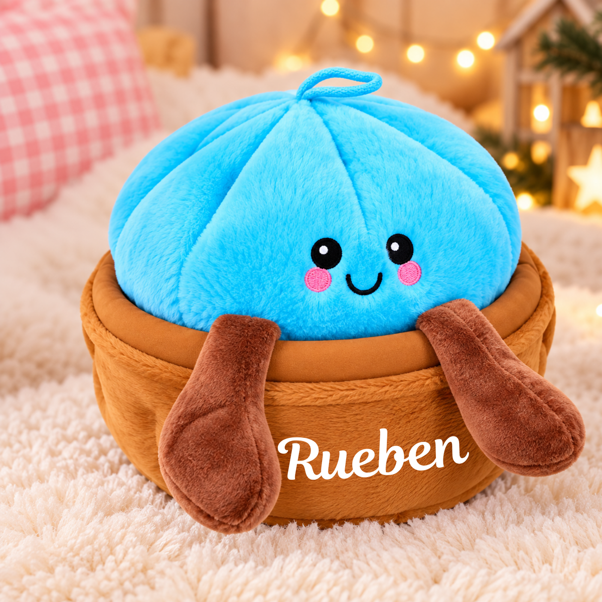 Personalised Dumpling Plushie – Cute Kawaii Soft Toy, 28cm