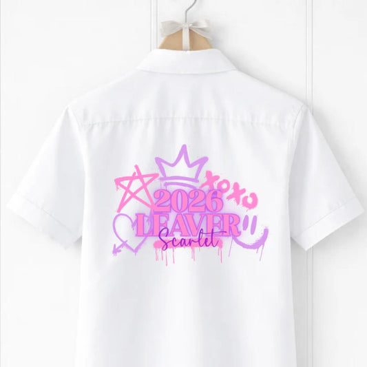 2026 Leavers personalised iron on shirt decal