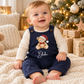 Personalised Baby Christmas Dungarees – My 1st Christmas Teddy Design