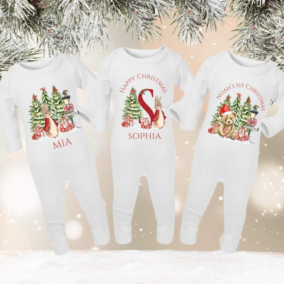 PERSONALISED RED BUNNY CHRISTMAS EVE CRATE! girls, boys, christmas pj's, festive, magical