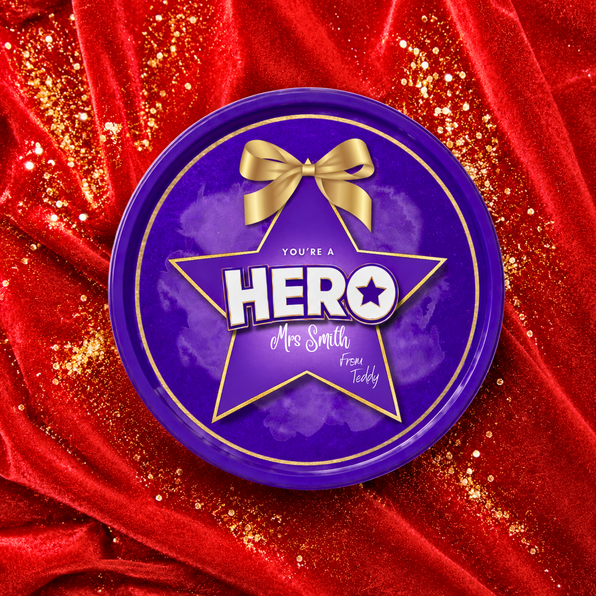 Personalised Chocolate Box Cover | Christmas Gift Topper, Chocolate box sticker