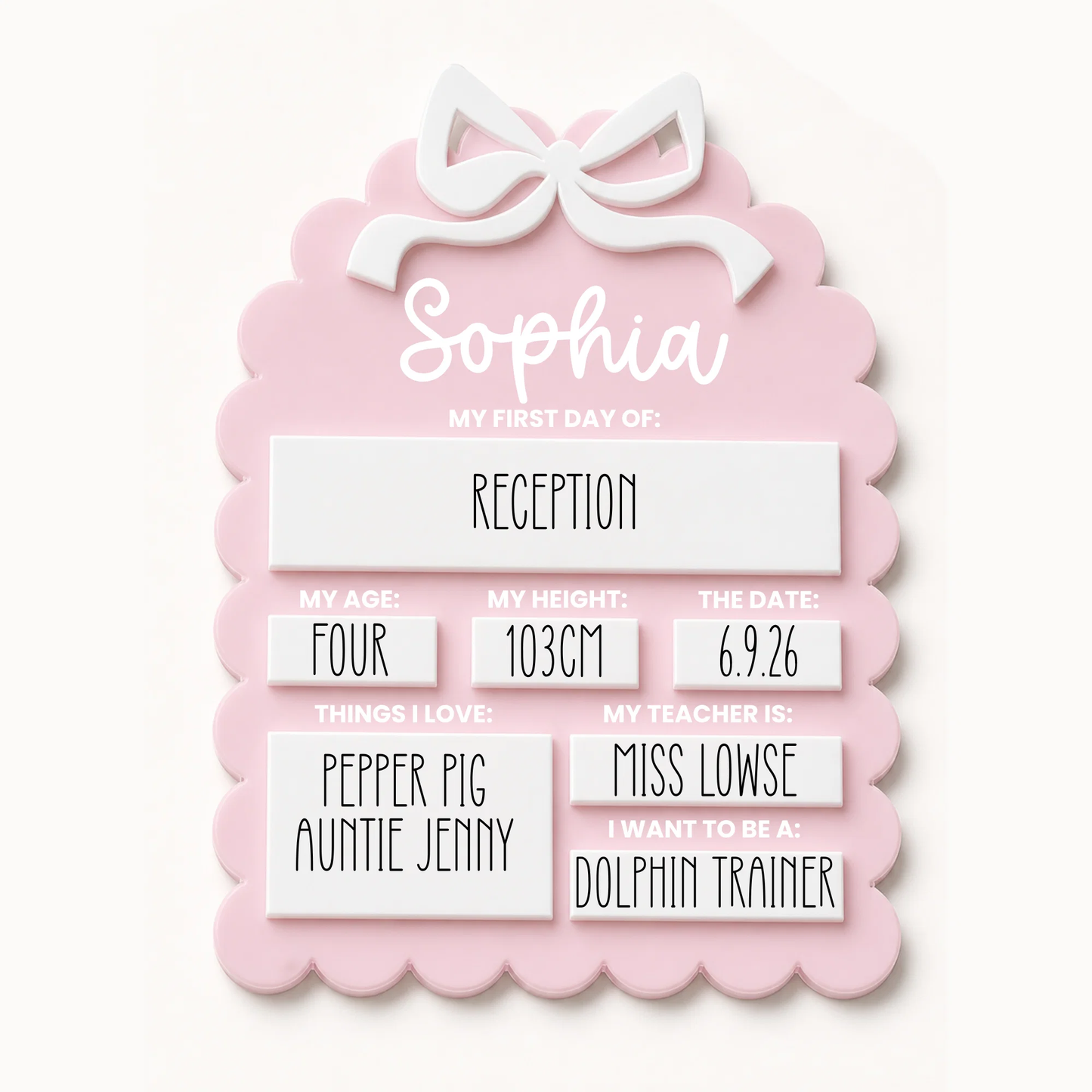 Personalised First Day of School Milestone Board 🎀⭐