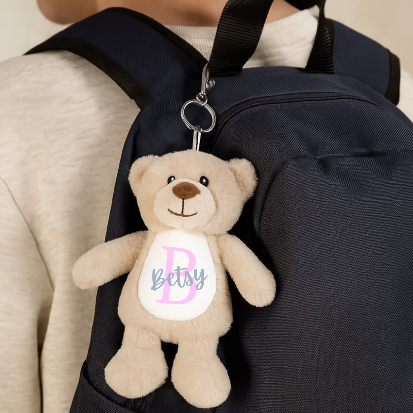 Personalised Teddy Bear & Bunny Plush Keyring